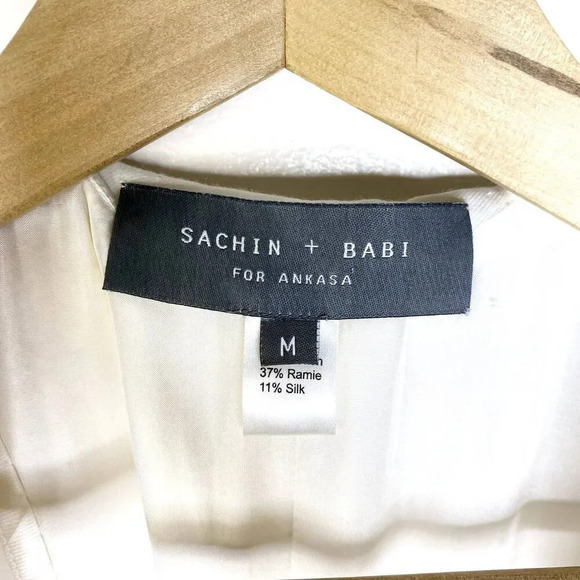 Sachin + Babi Medium Silk Blend Sequin Embellished Sleeveless Blouse Tie Front - Picture 10 of 12